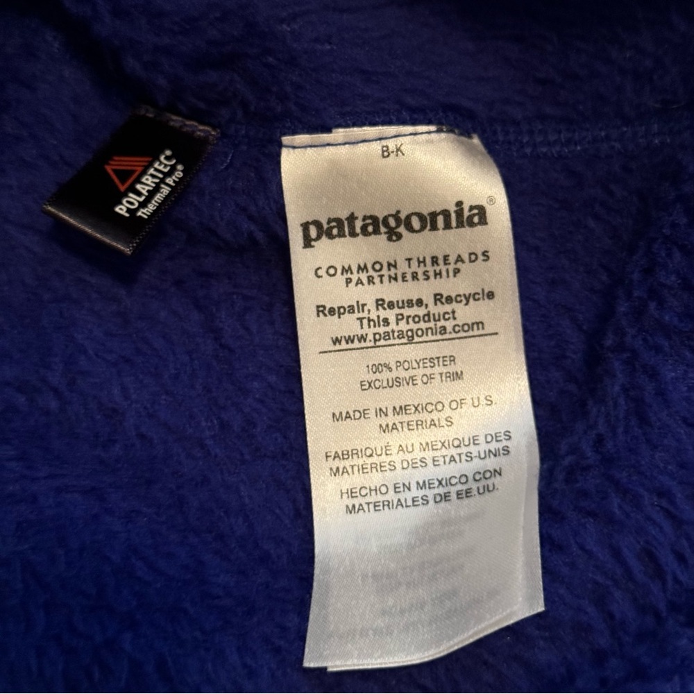 Patagonia Re-Tool Snap-T Pullover Viking Blue Deep Pile Fleece Size M View 5
